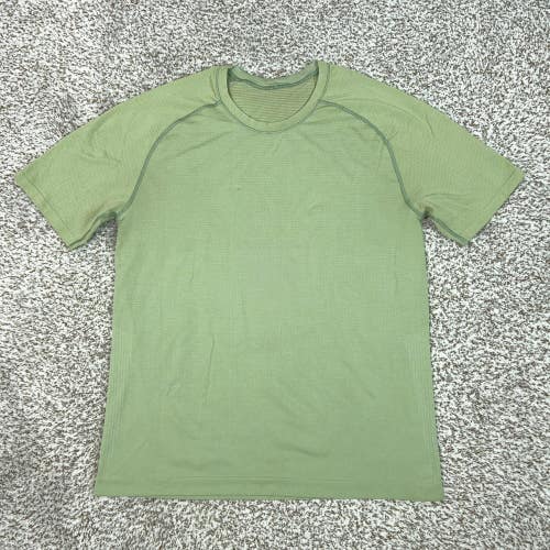 Lululemon Shirt Mens Medium Green Basic Mesh Short Sleeve Athletic Gym Sport Tee