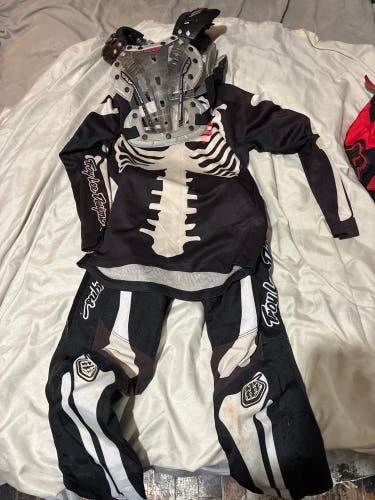 Used Troy Lee Designs Pants And Skeleton/ Fly Racing Chest Protector