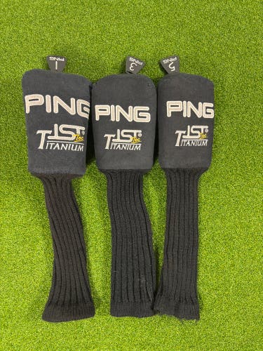 PING TiSI Tec Titanium Headcover Set Driver 1 3 5 Wood Vintage OEM Golf