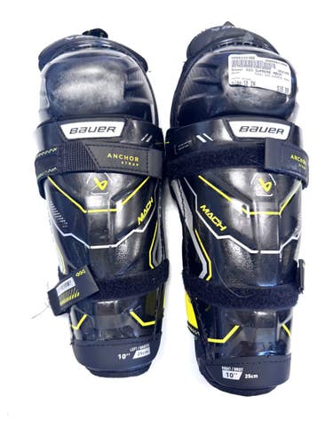 Used Bauer S23 SUPREME MACH Youth Shin Guards Black 10" 11860-S000315766