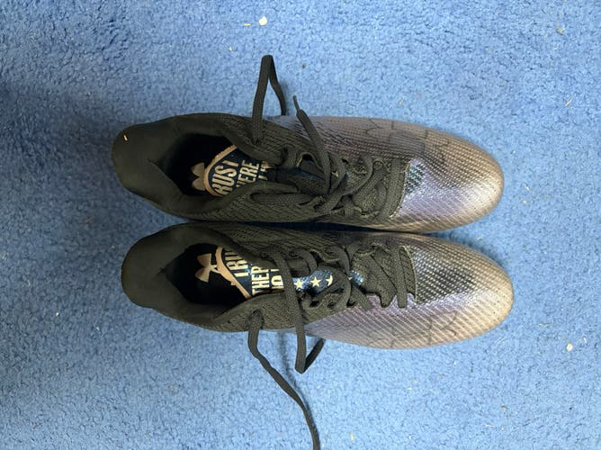 Black Unisex Size M 9.0 (W 10.0) Adult Under Armour Cleats (New)