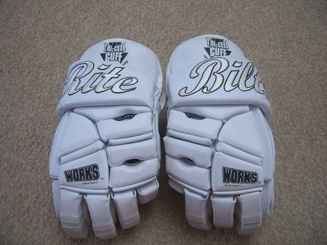 Rare Old Stock BiltRite Work Series Senior Hockey Gloves sz 13" White