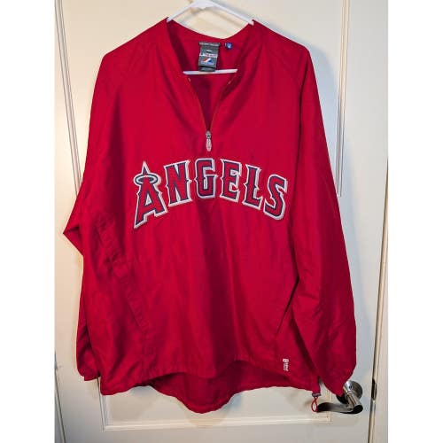 Majestic Los Angeles Angels MLB Authentic Cool Base 1/4 Zip Windbreaker Mens L