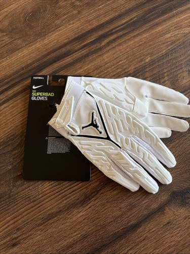 Jordan/Nike Superbad 6.0 Football Gloves - White (Men's XXL)