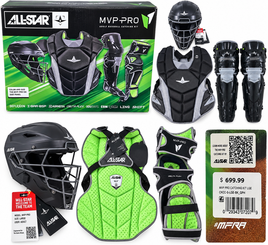 Black/Gray All Star MVP Pro Catcher's Set (New)