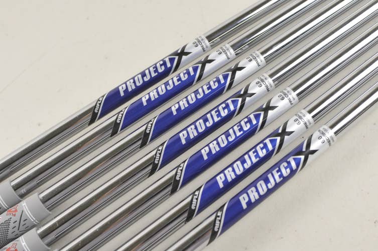 Project X Rifle 6.0 Stiff Flex Chrome 7pc Iron Shaft Set .355 Steel #227170