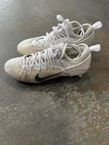 Used women's size 8 Nike Alpha Huarache 9 elite low LAX whiite