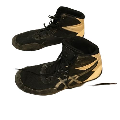 Used Asics 1081A021 Wrestling Shoes Black Senior 7.5 11730-S000073888