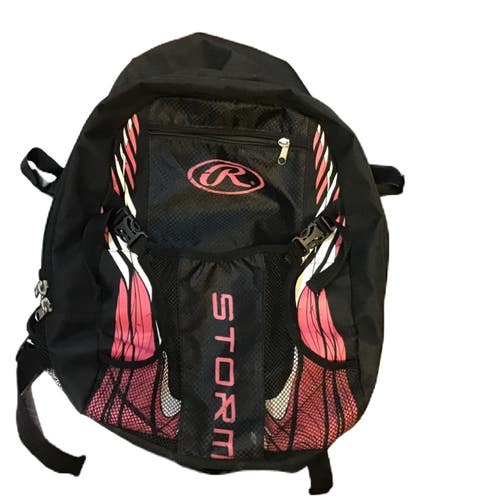 Used Rawlings STORM Baseball/SB Player Backpack Black 11730-S000073953