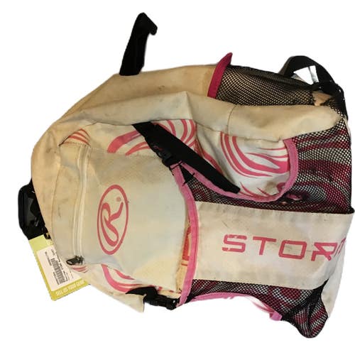 Used Rawlings STORM Baseball/SB Player Backpack White 11730-S000073954
