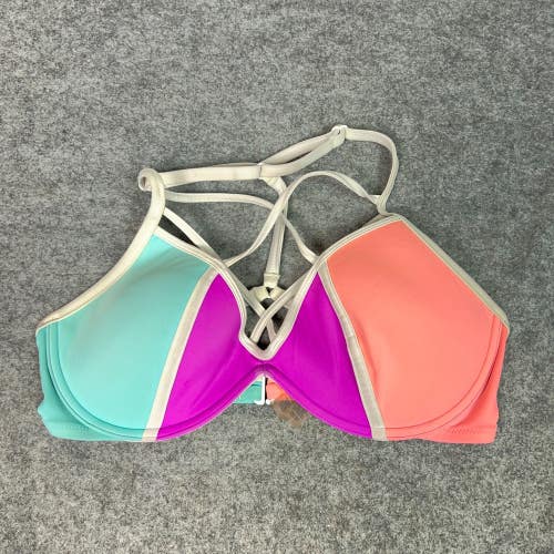 Pink Womens Bikini Small D Orange Blue Padded Victorias Secret Beach Strappy Top