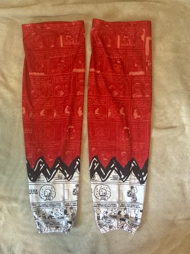 Huntsville Havoc Pro Stock Peanuts Snoopy Holiday Christmas Hockey Socks SPHL
