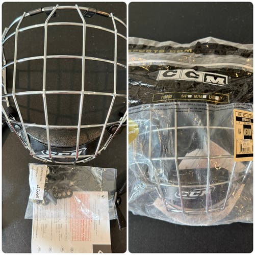 CCM FM480 Medium Face Mask Chrome Full Cage