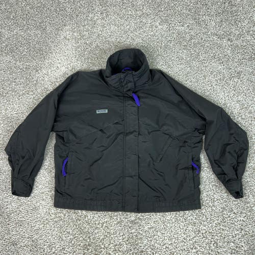 Vintage Columbia Jacket Mens XL Black Whirlibird Windbreaker Ski Outdoor 90s