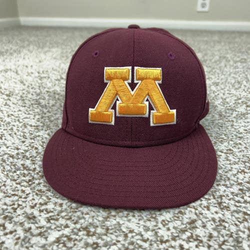 Minnesota Golden Gophers Hat Cap Fitted Mens 7 Maroon NCAA Baseball New Era Logo