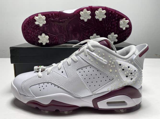 Jordan 6 G NRG M23 Golf Shoes White Bordeaux Men's SZ 9 (DV6796-116)