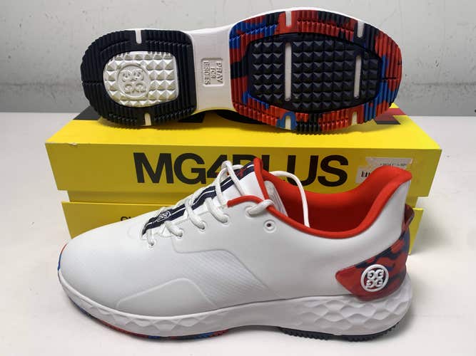 G/Fore G4 Golf Shoes White Red Navy Poppy Men's SZ 12 (G4MA23EF27)