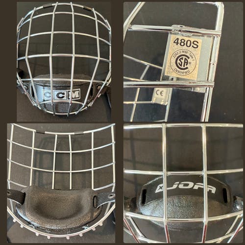 CCM FM480 Small Face Mask Chrome Full Cage No Hardware