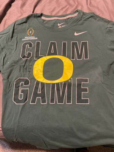 2015 National Championship Game Oregon Ducks Green Large Men's Nike Shirt (Used)