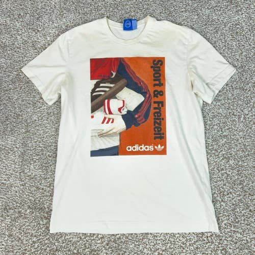 Adidas Shirt Mens Large White Sport Freizeit Samba Graphic Tee Originals Cotton