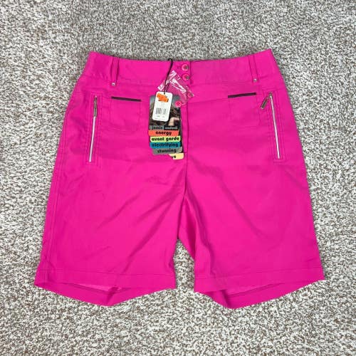 Jamie Sadock Shorts Womens 10 Pink Golf Bermuda Zip Pockets Comfort Bright Sport