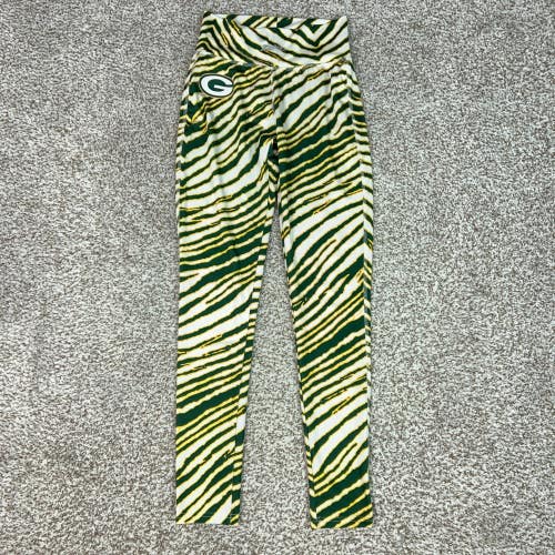 Green Bay Packers Leggings Womens Small Majestic Zebra NFL Green Football Pants