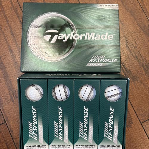 2 Dozen New Taylor Made Tour Response Stripe White