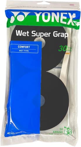 Yonex Wet Super GRAP Tennis Racquet Overgrip (Black) – 30Grips