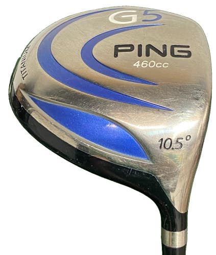 Ping G5 460cc Driver 10.5* RH Men's Fujikura Stiff Graphite 45" Nice Mid Grip