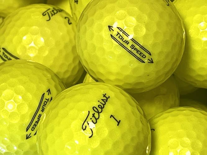 24 Near Mint AAAA Yellow Titleist Tour Speed Used Golf Balls