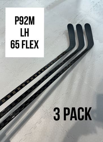 Senior(3x)Left Hand P92M 65 Flex 63” ProBlackStock™ Unbranded Blackout Pro Stock Nexus Hockey Sticks