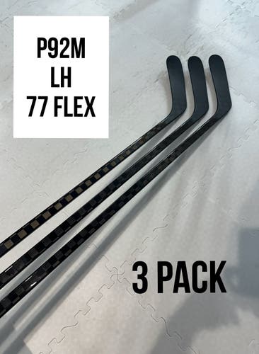 Senior(3x)Left Hand P92M 77 Flex ProBlackStock™ Unbranded Blackout Pro Stock Nexus Hockey Sticks