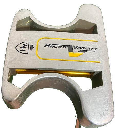 Walter Hagen Varsity Mallet Putter Right-Handed Steel 33" Royal Wrap Grip Nice
