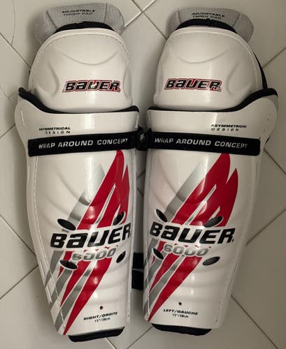 Bauer Supreme 6000 Shin Pads | Senior 15" | Excellent Condition (Used)