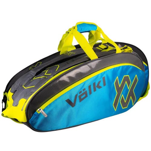 *NWT* 2025 VOLKL TOUR COMBI TENNIS RACQUET BAG (CHARCOAL/BLUE/NEON) #V71401
