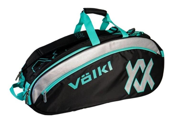 *NWT* 2025 VOLKL TOUR COMBI TENNIS RACQUET BAG (BLACK / TURQUOIS) #V71201