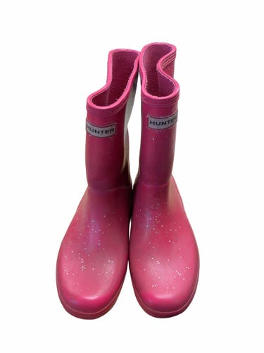 Hunter Rain Boots Size 2 Pink Glitter