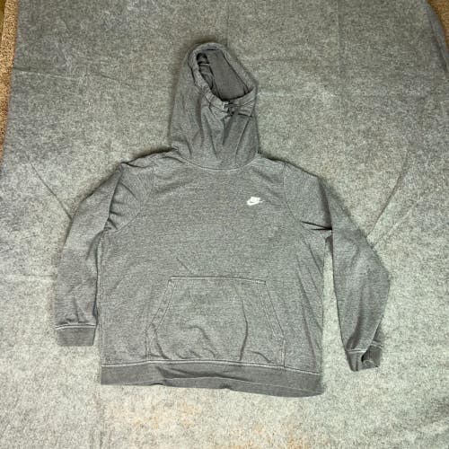 Nike Womens Hoodie 1X Plus Gray White Sweatshirt Sweater Air Lounge Sports Top
