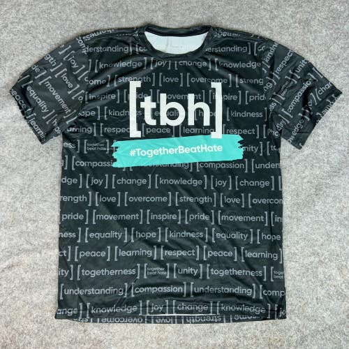 Fanatics Mens Shirt Large Black Short Sleeve Tee Beat Hate Racial Justice Logo