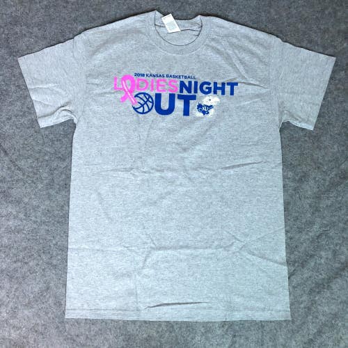 Kansas Jayhawks Mens Shirt Medium Gray Tee Short Sleeve Sports NCAA Basketball B