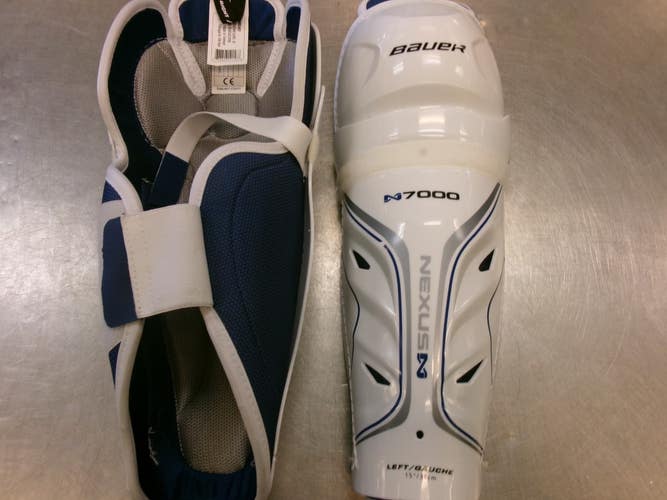 Used Bauer NEXUS 7000 Senior Shin Guards White 15" 11339-S000206982