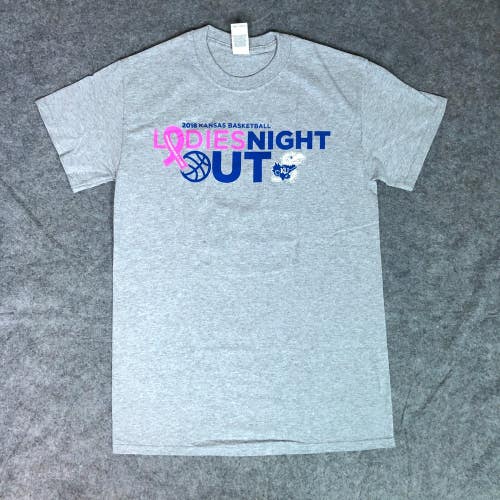 Kansas Jayhawks Mens Shirt Small Gray Tee Short Sleeve Sports NCAA Basketball B