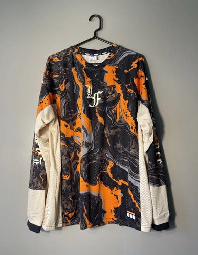 Men’s Size XL PUMA LaFrancé Heem Men's Long Sleeve Moto Jersey 632475_01 Orange Glop Camo NEW
