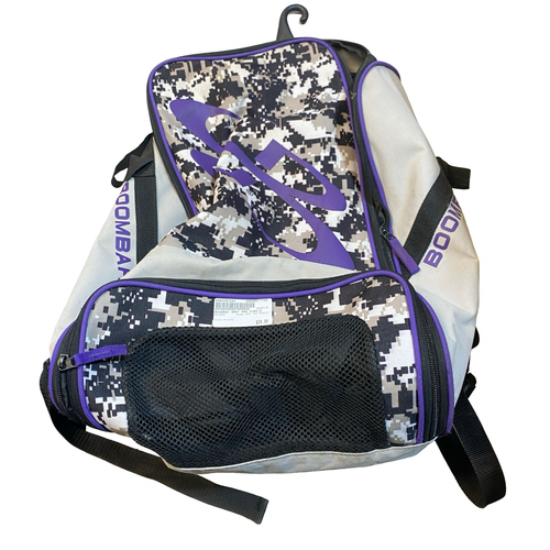Used BoomBah GRAY AND PURPLE BB/SB Player Backpack Purple 11706-S000387244