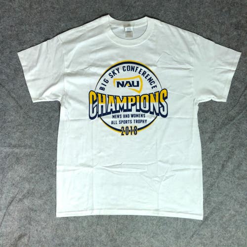 Northern Arizona Lumberjacks Mens Shirt Large White Tee Short Sleeve Top NCAA
