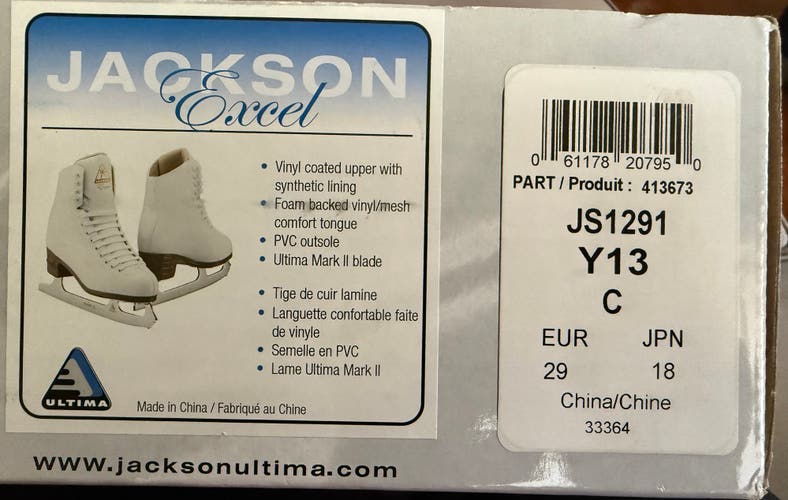 Jackson Ultima Excel Figure Skates B Junior 13 (Used)