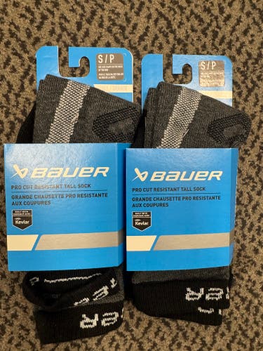 2-Pack Bauer Pro Cut Resistant Tall Small Socks (New)