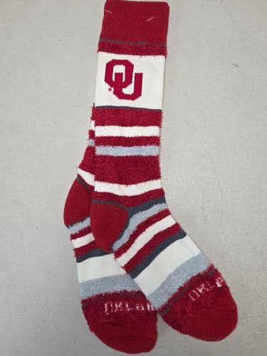 ST11 Mens NCAA OKLAHOMA SOONERS Crew Socks Pair MEDIUM FREE SHIPPING