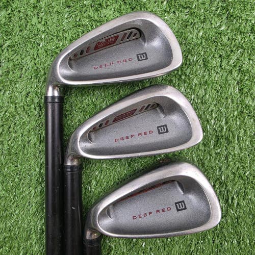 Wilson Deep Red 3pc Iron Set 6, 7, 8 Fat Shaft Tri-Ply Regular Graphite Left LH