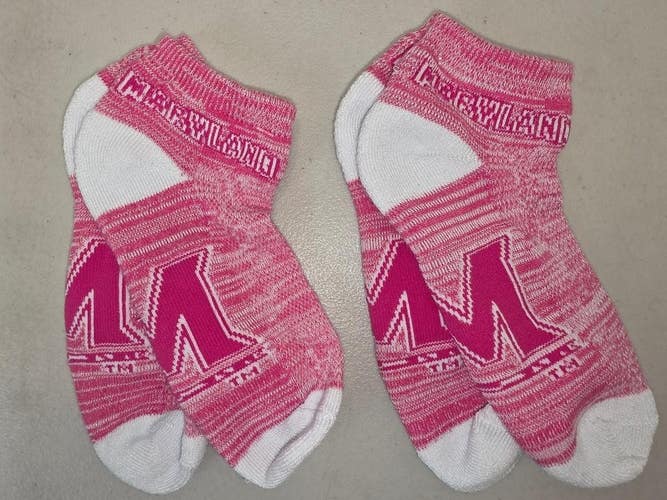 ST9 WOMENS NCAA MARYLAND TERRAPINS TERPS Crew Socks Lot of 2 Pair New